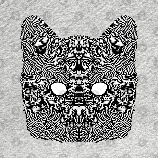 CAT HEAD WITH LINE ART DESIGN by ejajanuar